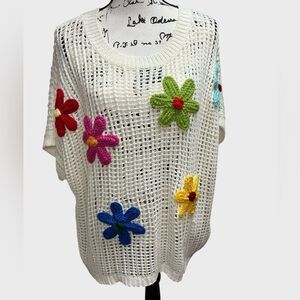 Crochet Flower Sweater Cover Up